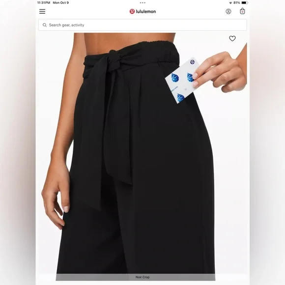 Women’s Navy Wide-Leg Tie-Waist Pants - Picture 6 of 8